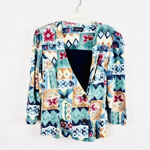 Vintage Women's Multicolor Blazer by Jenny Petites Size 12